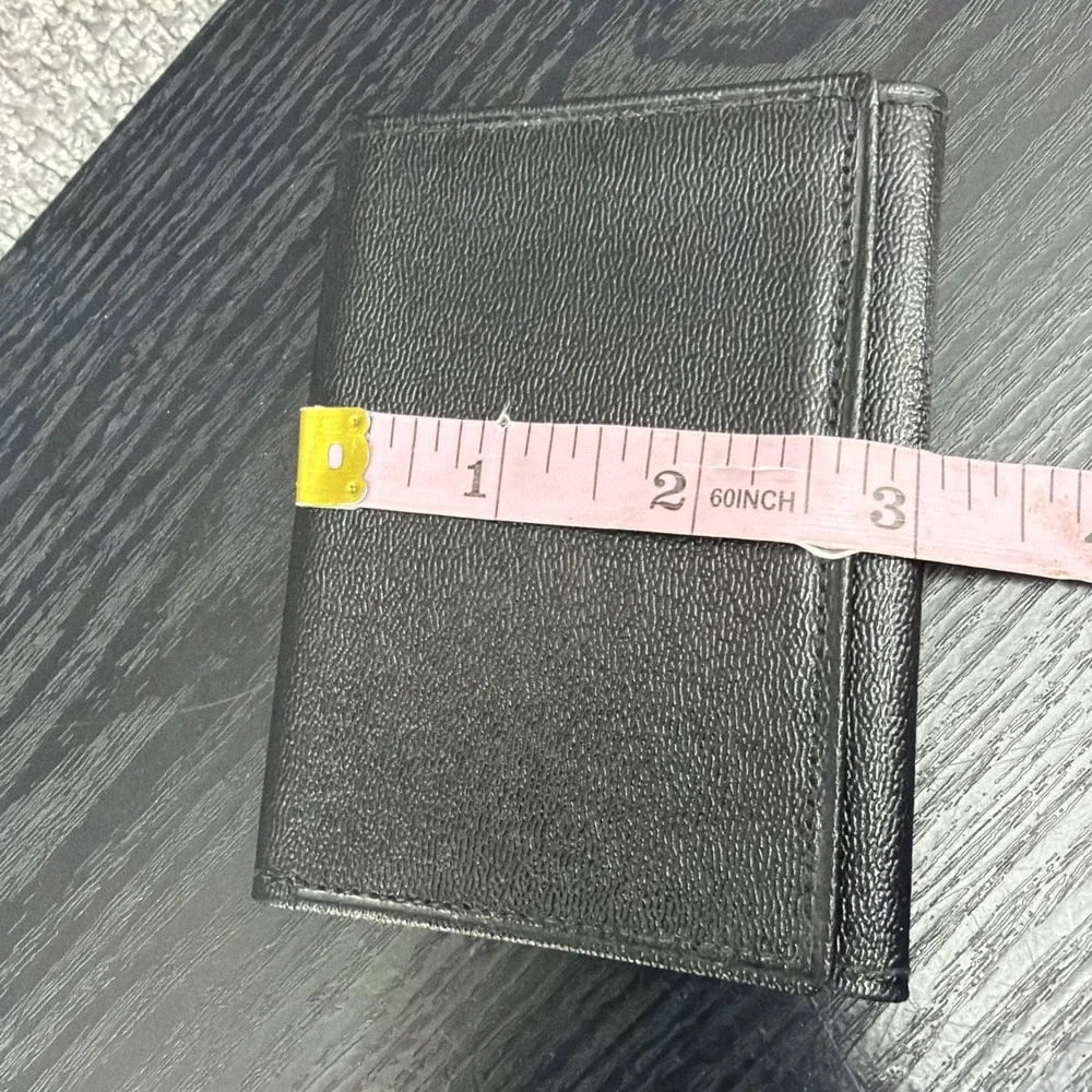 Di Lido Black Imported‎ Black French Kidskin Tri fold Wallet Mens Classic